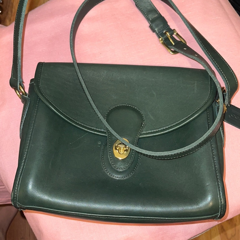 Vintage bottle  green coach crossbody
